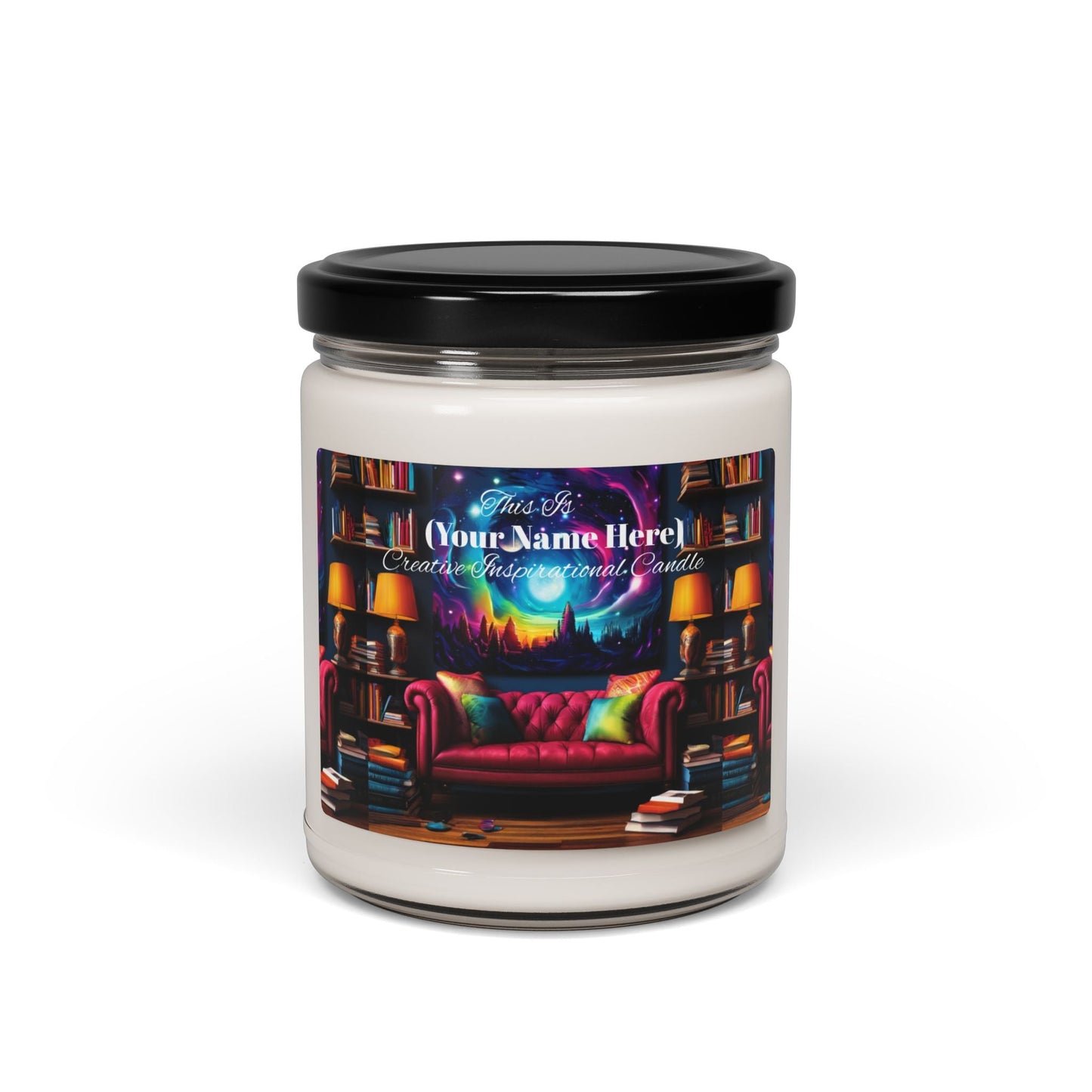 Cozy Reading Nook Customizable Your Name Here Scented Soy Candle - 9oz - S-Mart Shop Smart Treasures
