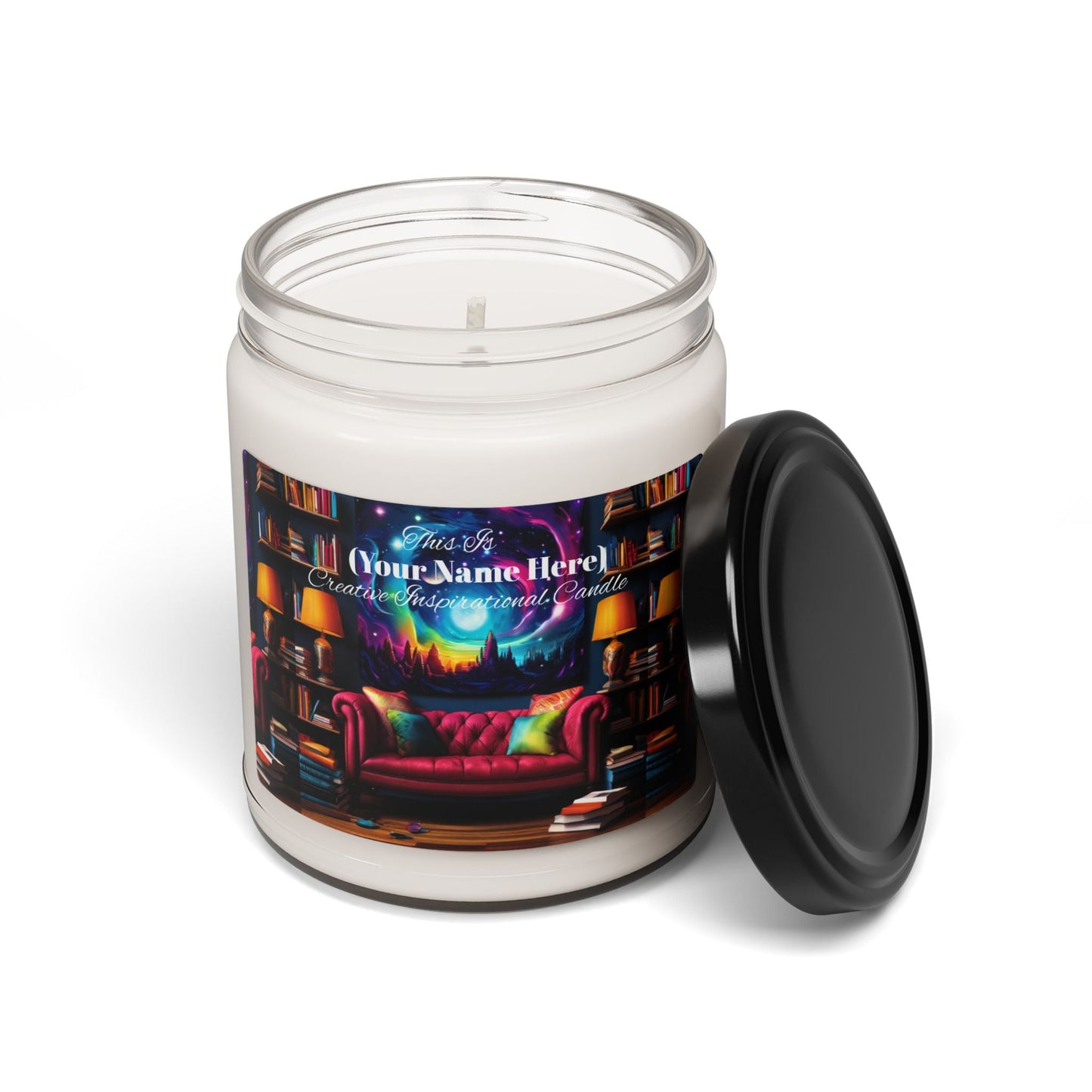 Cozy Reading Nook Customizable Your Name Here Scented Soy Candle - 9oz - S-Mart Shop Smart Treasures