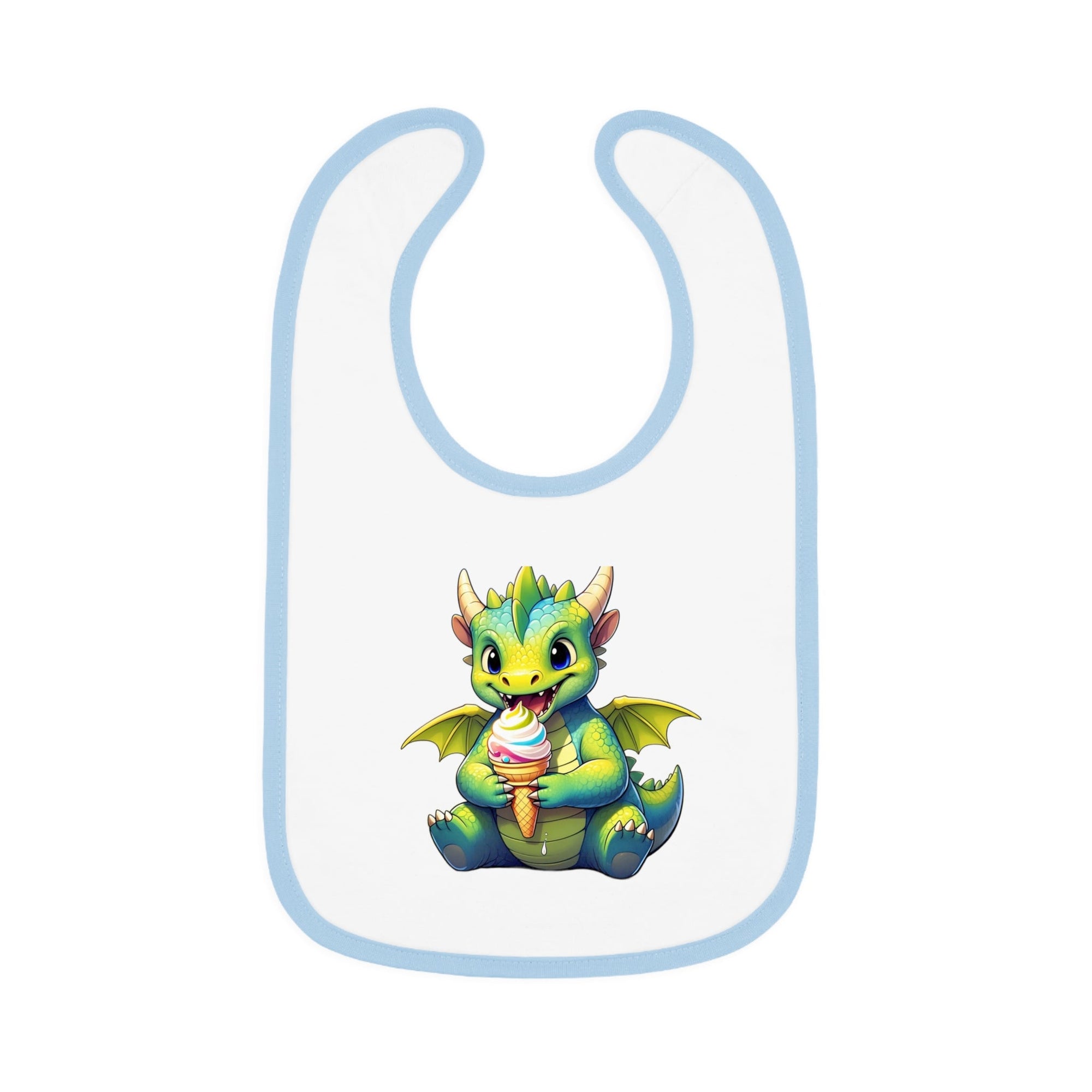Cute Dragon Baby Bib with Contrast Trim - Perfect for Mealtime Fun - S - Mart Shop Smart Treasures