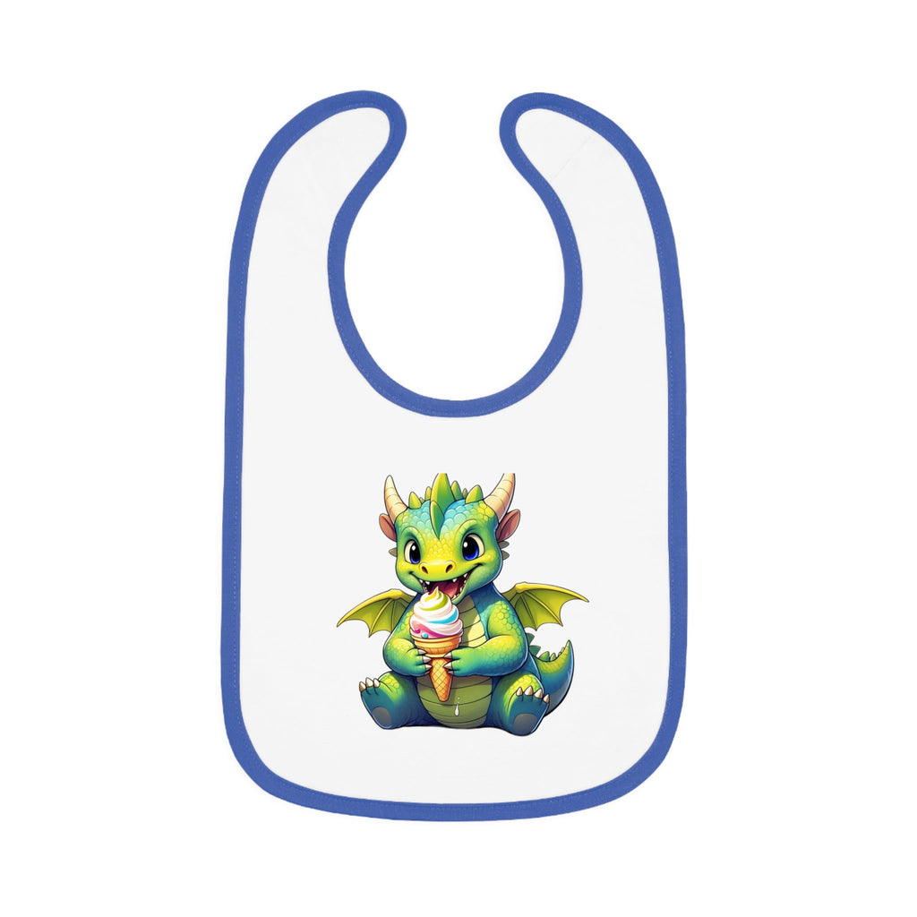 Cute Dragon Baby Bib with Contrast Trim - Perfect for Mealtime Fun - S - Mart Shop Smart Treasures