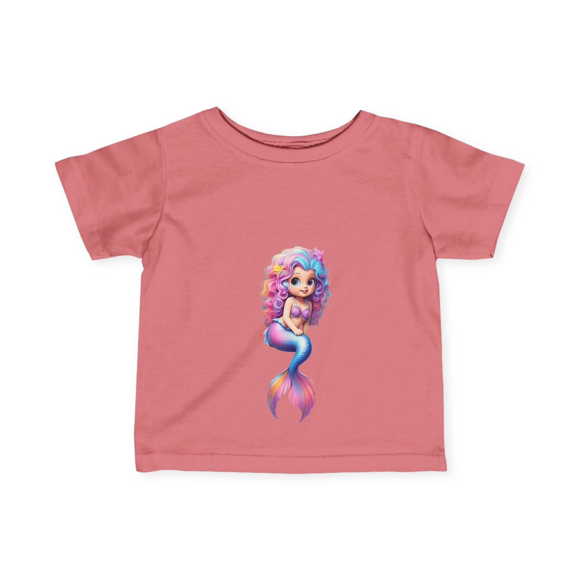 Cute Mermaid Infant Tee - Adorable Baby Shirt with Colorful Design - S - Mart Shop Smart Treasures