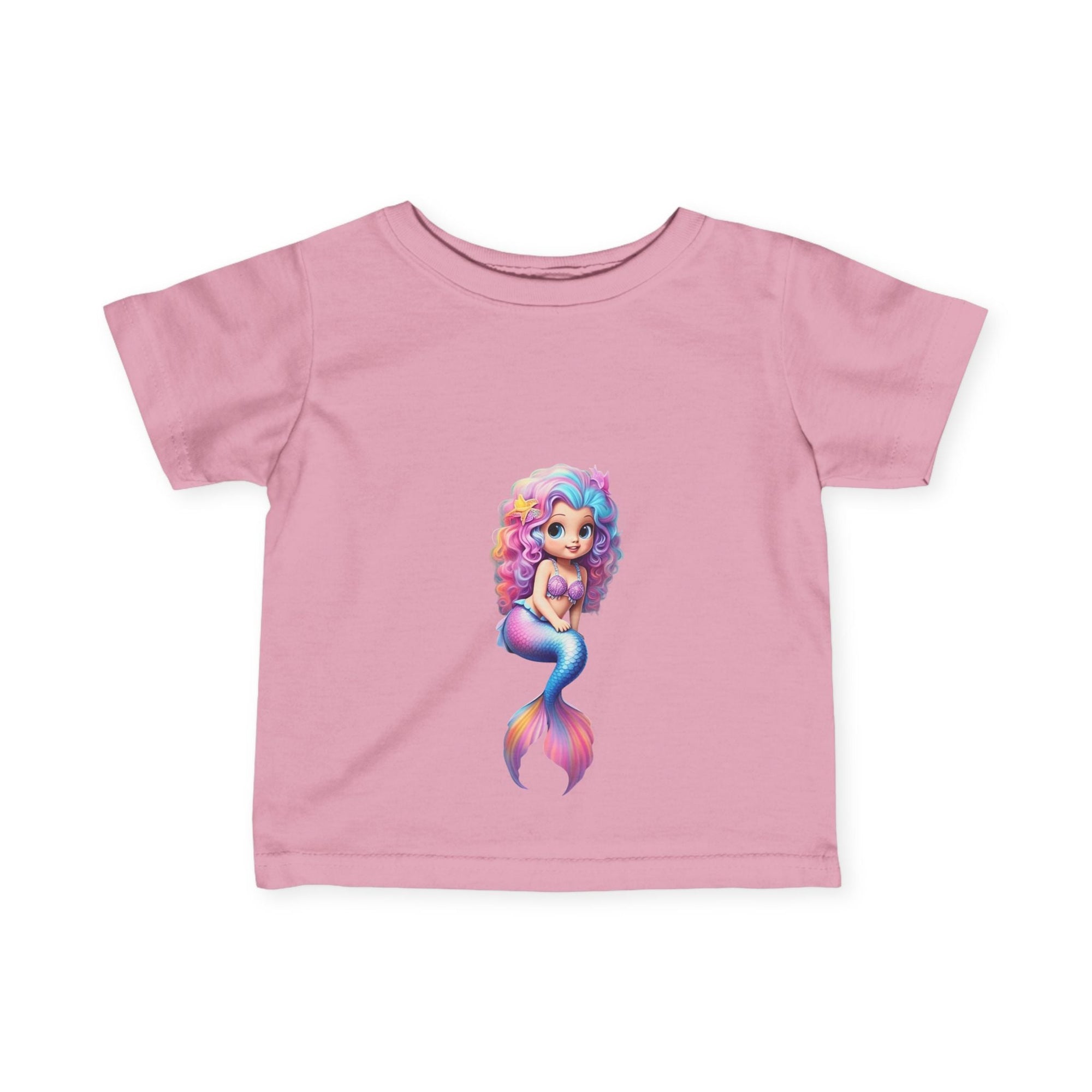 Cute Mermaid Infant Tee - Adorable Baby Shirt with Colorful Design - S - Mart Shop Smart Treasures