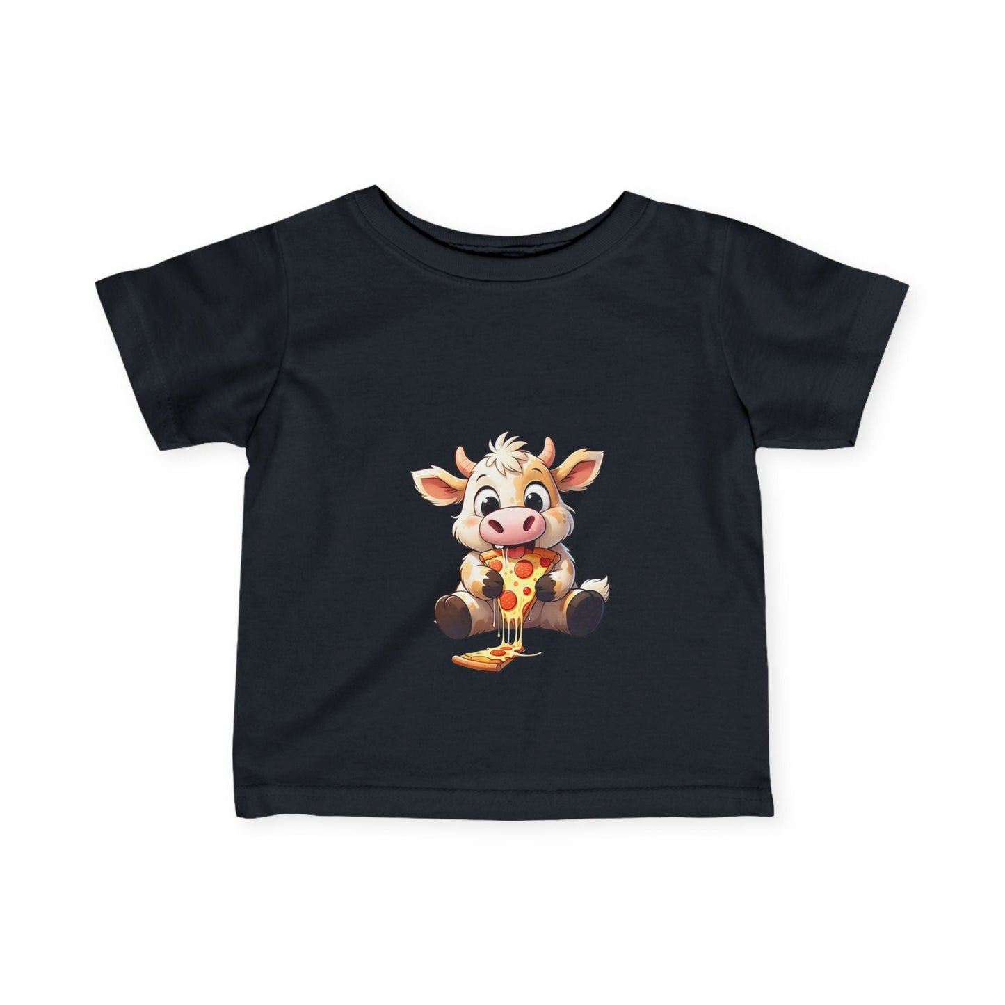 Cute Pizza Cow Design Infant Tee - Fun and Playful Baby Shirt - S-Mart Shop Smart Treasures
