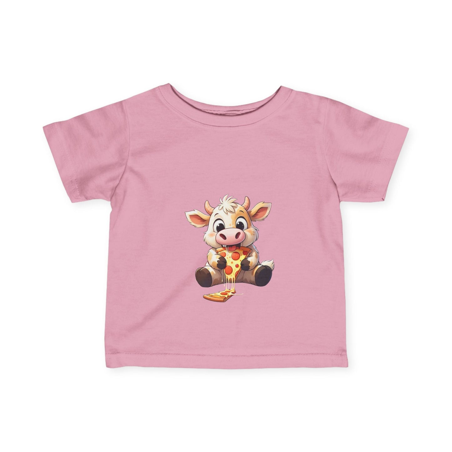 Cute Pizza Cow Design Infant Tee - Fun and Playful Baby Shirt - S-Mart Shop Smart Treasures