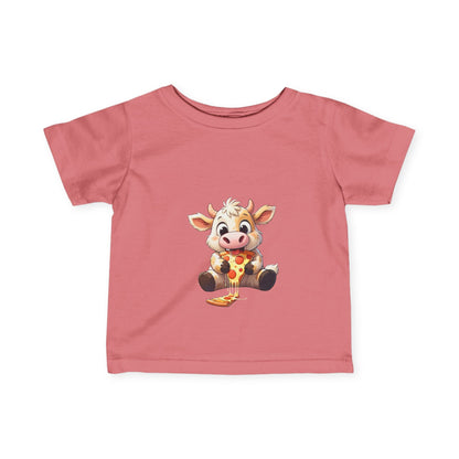 Cute Pizza Cow Design Infant Tee - Fun and Playful Baby Shirt - S-Mart Shop Smart Treasures