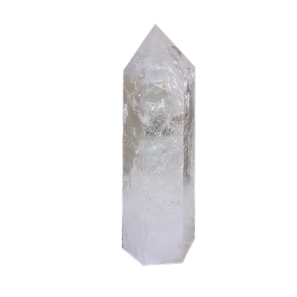 Natural White Crystal Single Tip Hexagon Prism Degaussing Purification