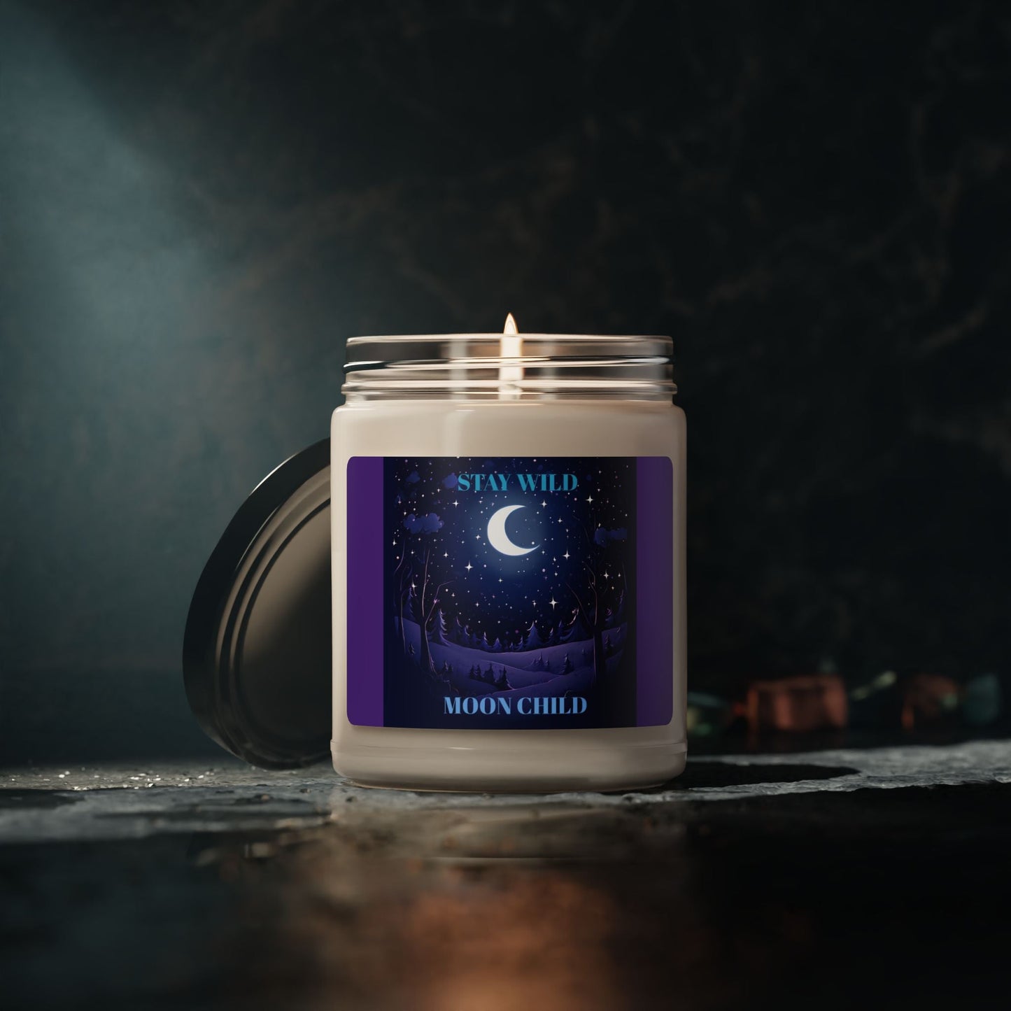 Dreamy Night Sky Lavender Scented Soy Candle - Relaxing Aromatherapy 9oz - S-Mart Shop Smart Treasures
