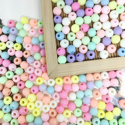 Color Candy Acrylic Round Beads Materials Accessories