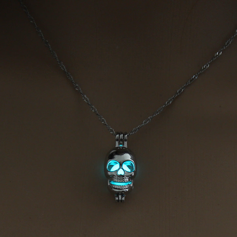 Halloween multi-colored glow-in-the-dark Skeleton hollow-out diy necklace