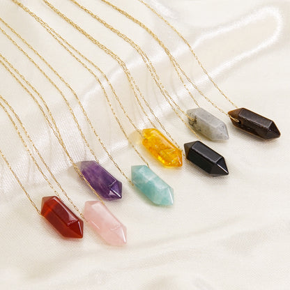 Minimalist Affordable Luxury Style Bullet Natural Stone Necklace