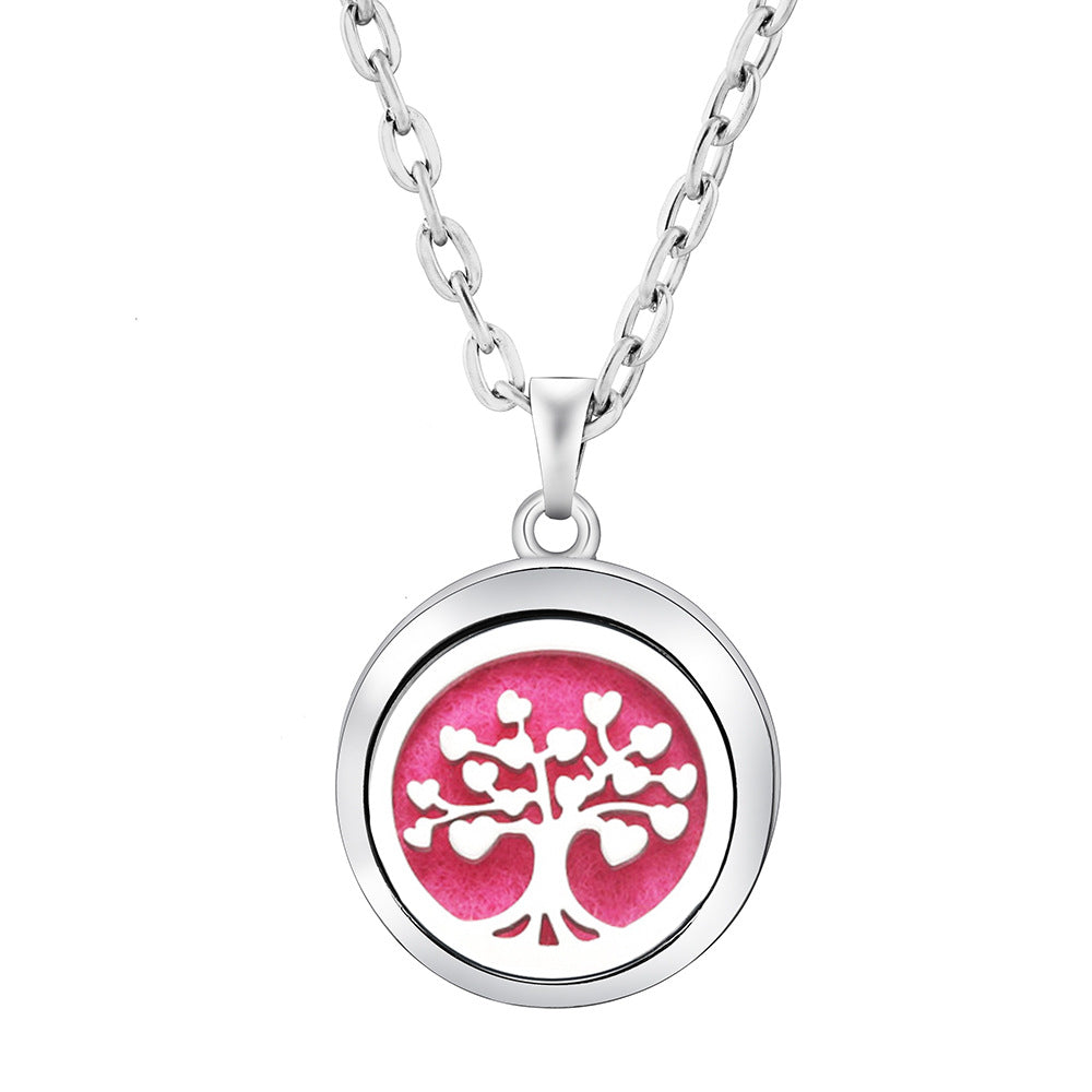 Pendant Perfume Locket Stainless Steel Essential Oil Diffuser Women's Necklace