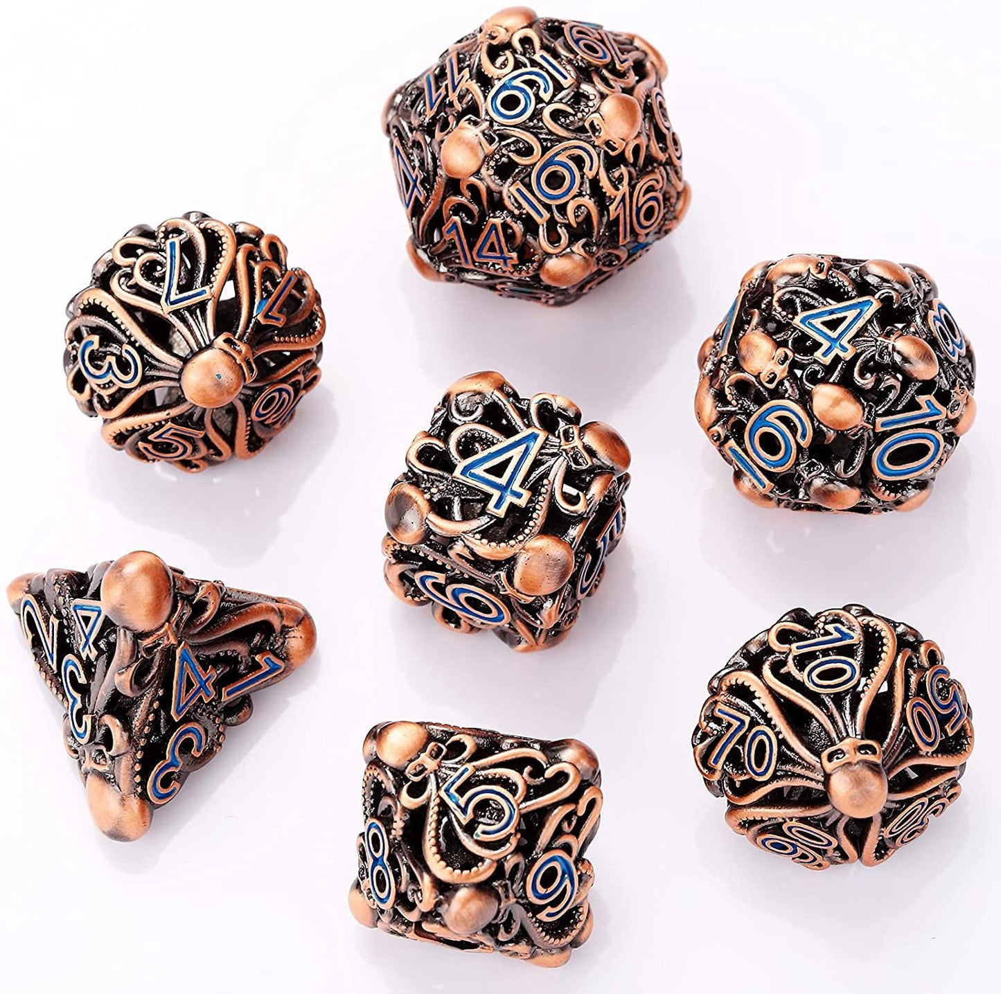 Brass Metal Octopus Hollow Dice