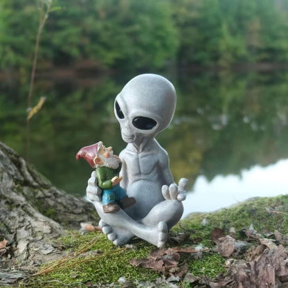 Alien  Gnome Garden Elf Ornament