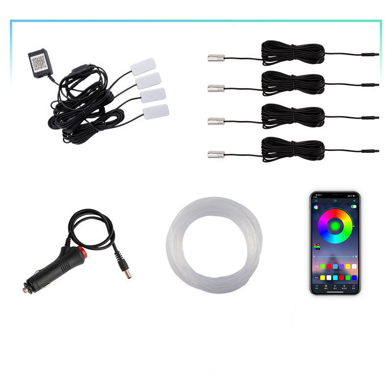 Light Guide Fiber Optic Mobile Phone APP Controls Colorful Car Atmosphere Lights