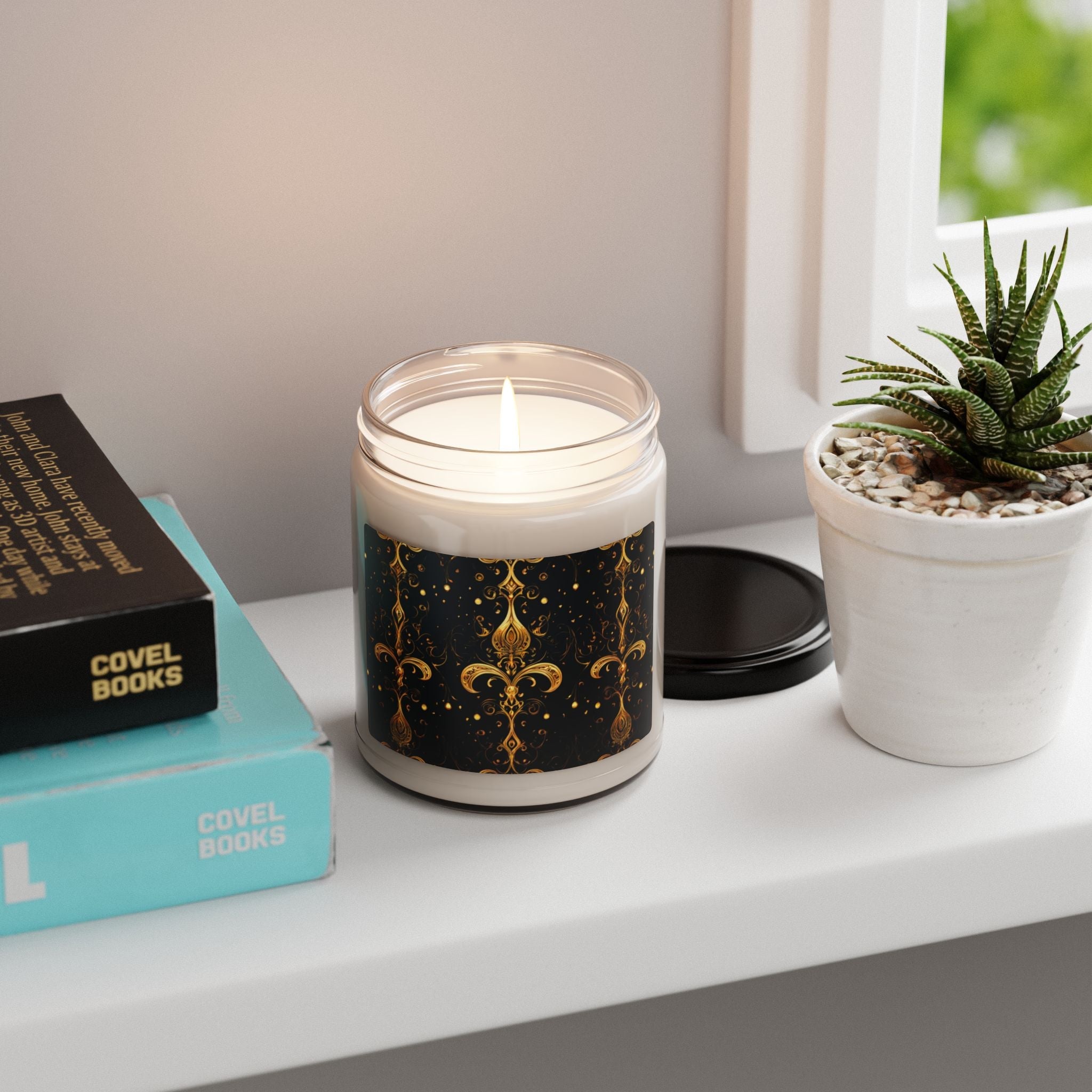 Elegant Gold Royalty Floral Scented Soy Candle - 9oz Luxury Home Decor - S-Mart Shop Smart Treasures