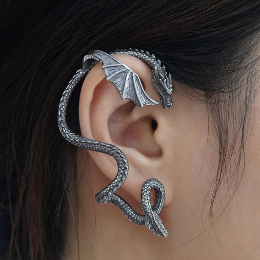 Stainless Steel Dragon Retro Punk Gothic Dragon Earrings