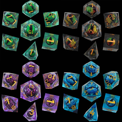 Resin Longans Movable Liquid Multifaceted Dice Suit