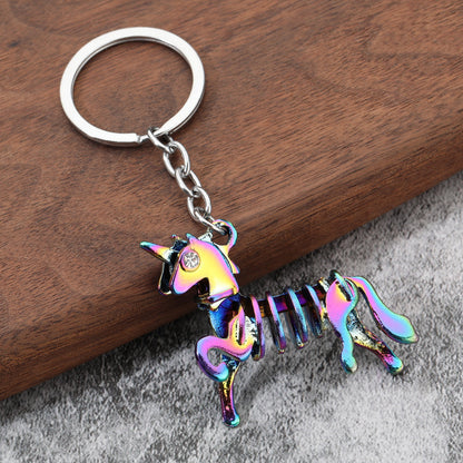 Alloy Colorful Dinosaur Keychain Pendant