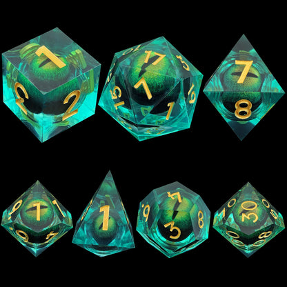 Resin Longans Movable Liquid Multifaceted Dice Suit