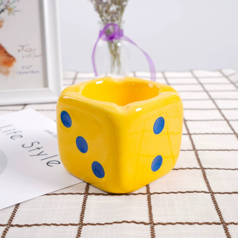 Ceramic Sieve Ashtray Dice Gift Home Decoration