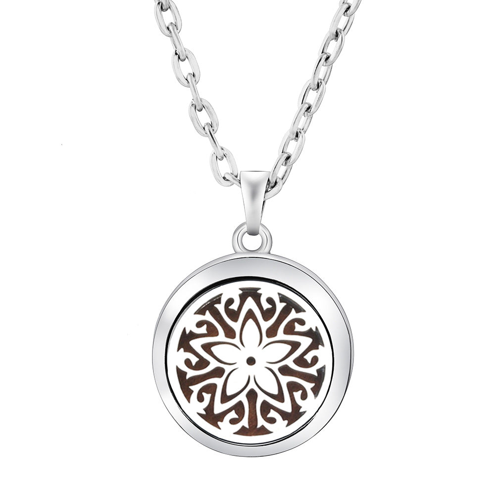 Pendant Perfume Locket Stainless Steel Essential Oil Diffuser Women's Necklace