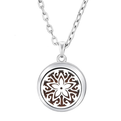 Pendant Perfume Locket Stainless Steel Essential Oil Diffuser Women's Necklace