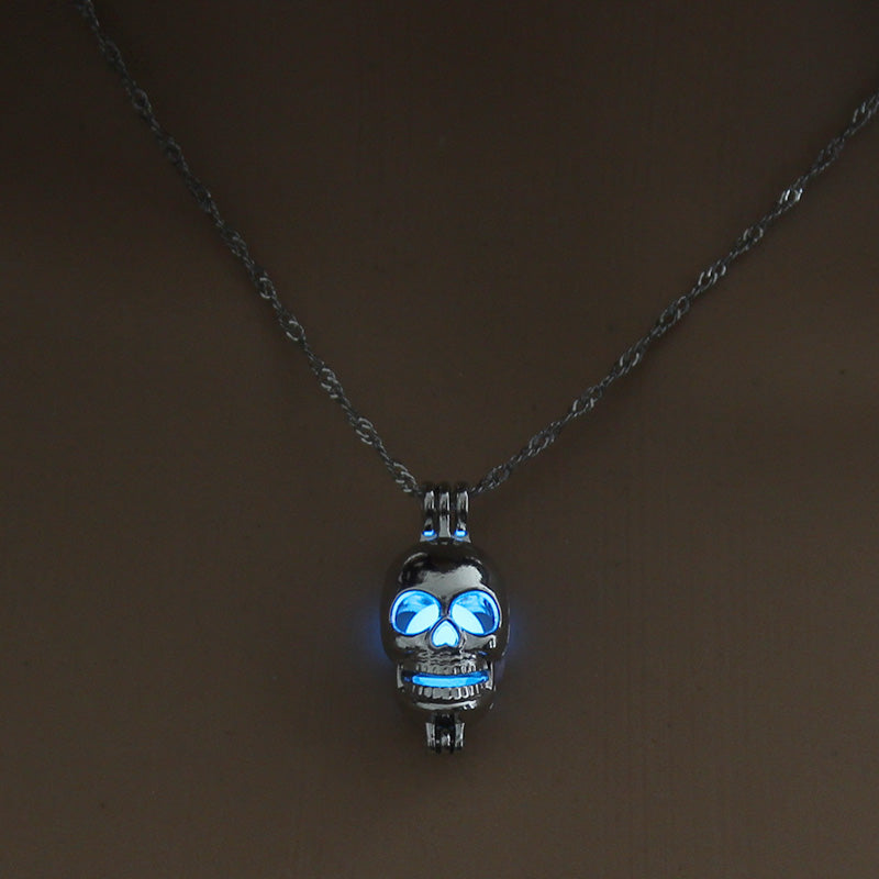 Halloween multi-colored glow-in-the-dark Skeleton hollow-out diy necklace