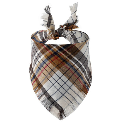 Plaid Tassel Triangle Scarf Pet Dog Pet