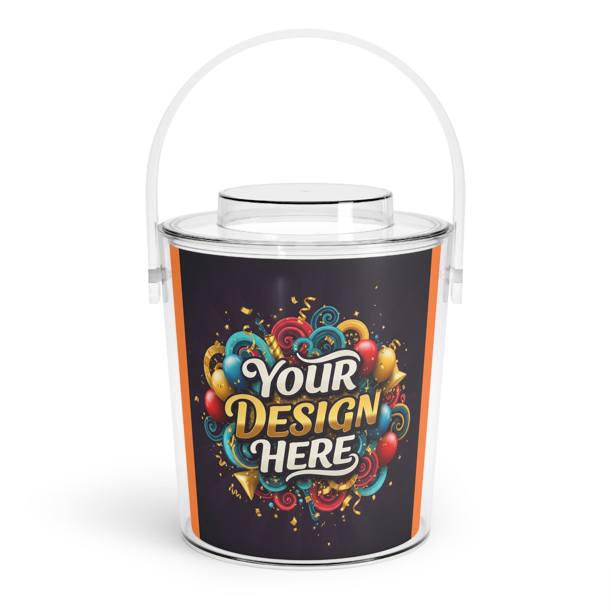 Festive Ice Bucket with Tongs - Customizable Party Decor - S-Mart Shop Smart Treasures