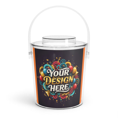 Festive Ice Bucket with Tongs - Customizable Party Decor - S-Mart Shop Smart Treasures