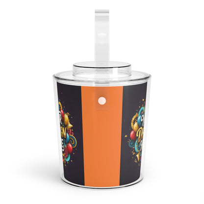 Festive Ice Bucket with Tongs - Customizable Party Decor - S-Mart Shop Smart Treasures