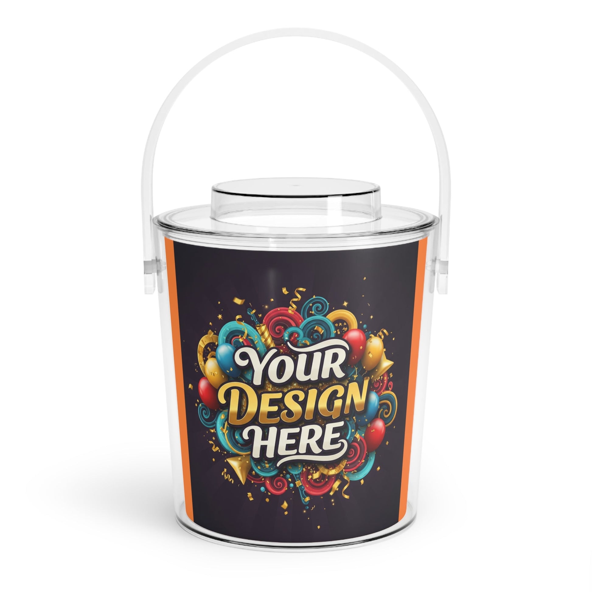 Festive Ice Bucket with Tongs - Customizable Party Decor - S-Mart Shop Smart Treasures