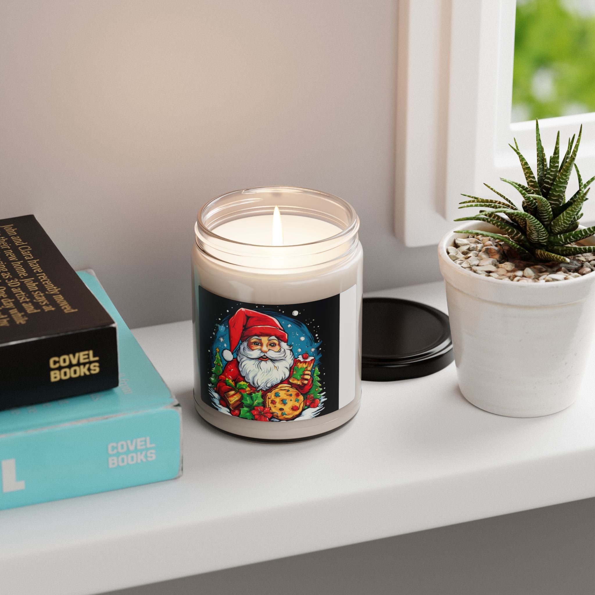 Festive Santa Cookie Scented Soy Candle - 9oz Holiday Decor - S-Mart Shop Smart Treasures
