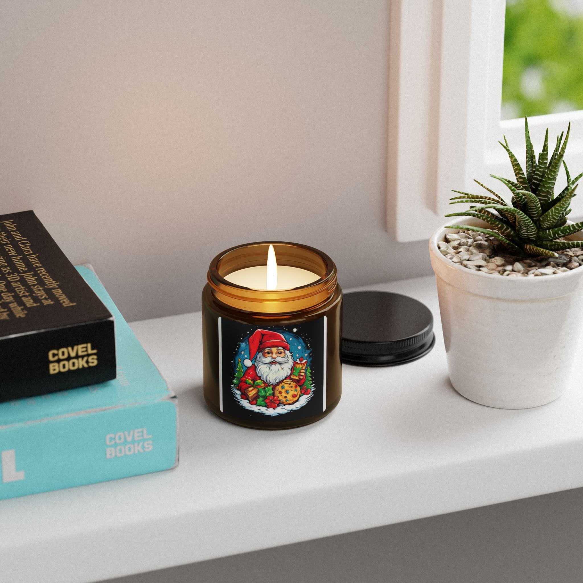 Festive Santa Cookies Scented Soy Candle - Holiday Home Decor - S-Mart Shop Smart Treasures