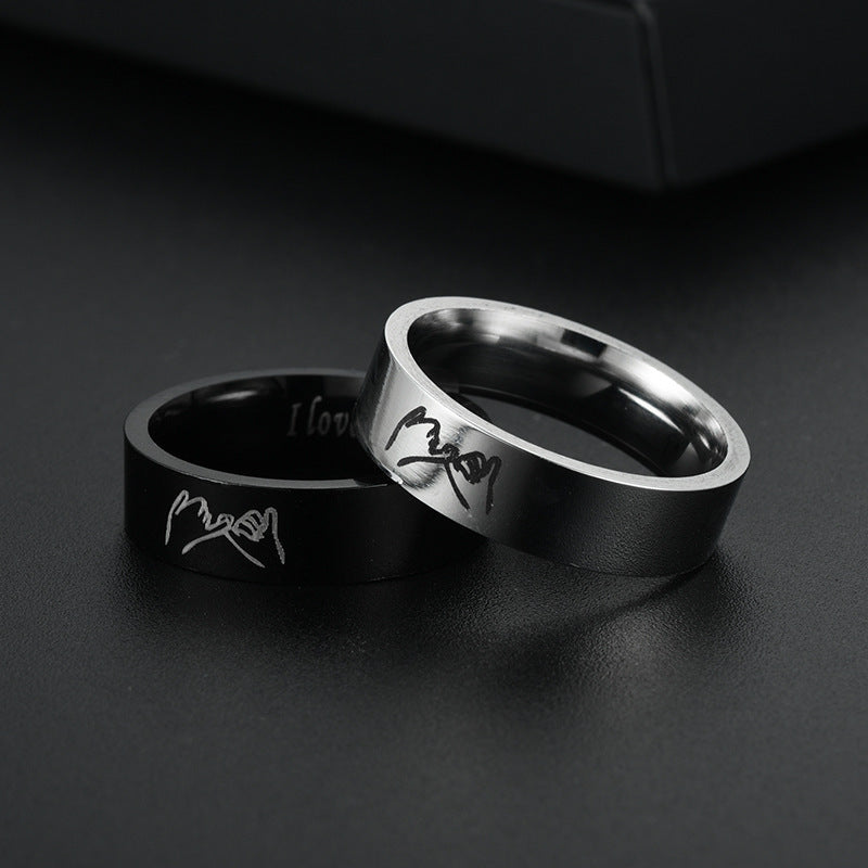 Titanium Steel Couple Simple Niche Couple Couple Ring