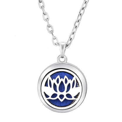 Pendant Perfume Locket Stainless Steel Essential Oil Diffuser Women's Necklace