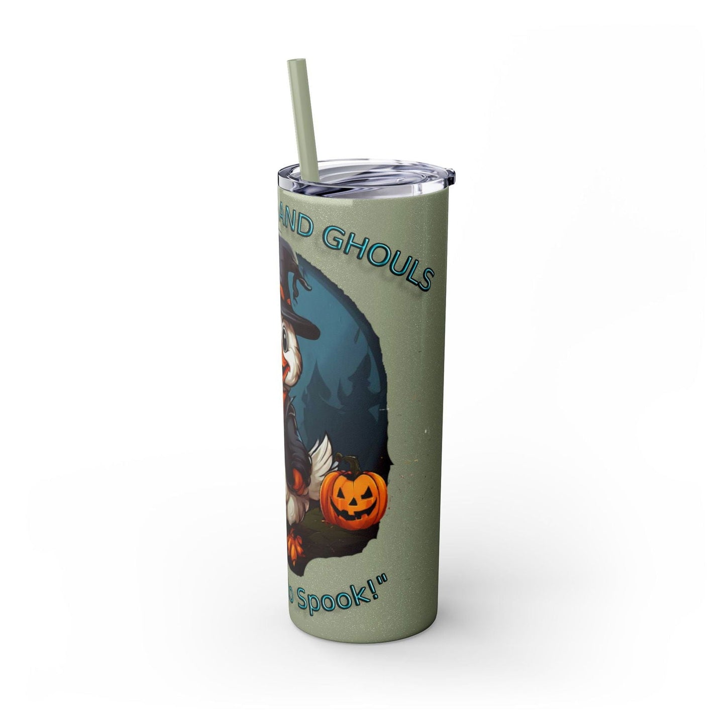 Goose Bumps And Ghouls Too Cute To Spook Skinny Tumbler with Straw, 20oz - S-Mart Shop Smart Treasures