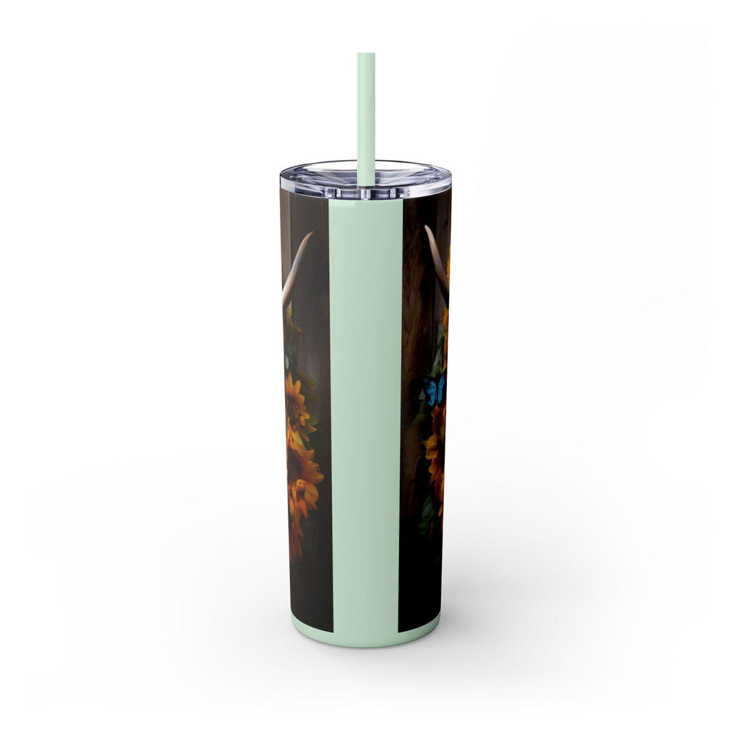 Highland Cow Skinny Tumbler with Straw, 20oz - S-Mart Shop Smart Treasures