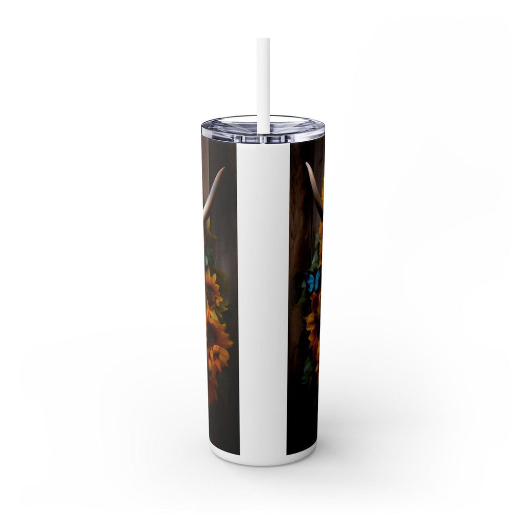 Highland Cow Skinny Tumbler with Straw, 20oz - S-Mart Shop Smart Treasures