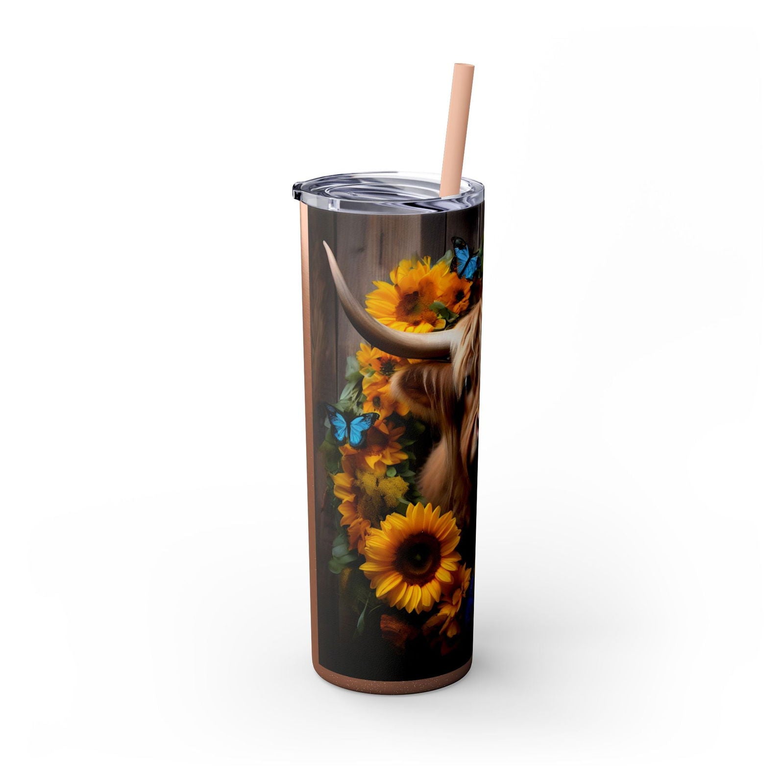 Highland Cow Skinny Tumbler with Straw, 20oz - S-Mart Shop Smart Treasures