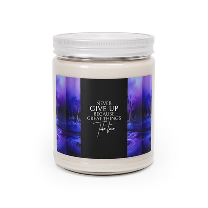 Inspirational Scented Candle - "Never Give Up" - 9oz Aromatherapy - S-Mart Shop Smart Treasures