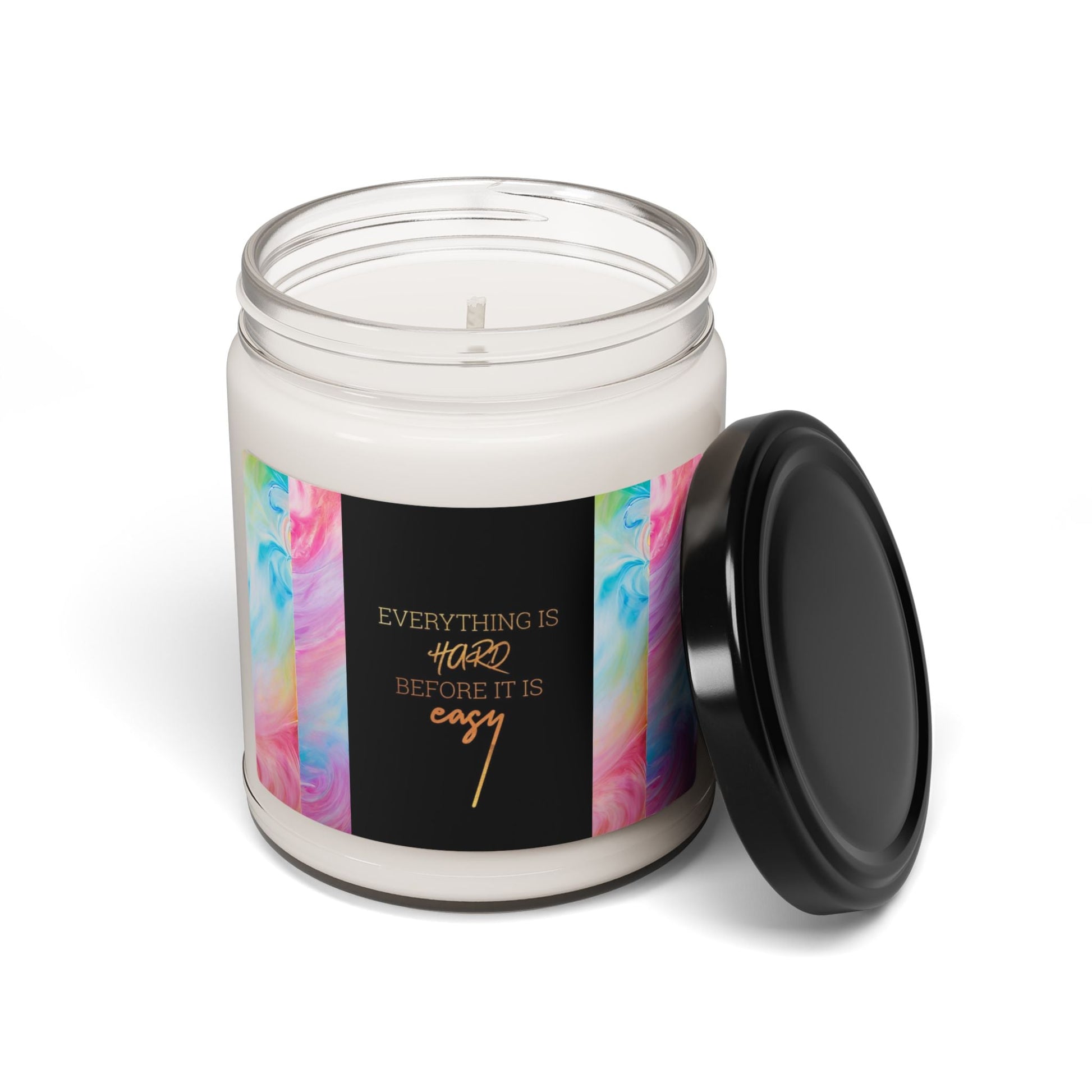 Inspirational Scented Soy Candle - "Everything is Hard Before it is Easy" - 9oz - S-Mart Shop Smart Treasures