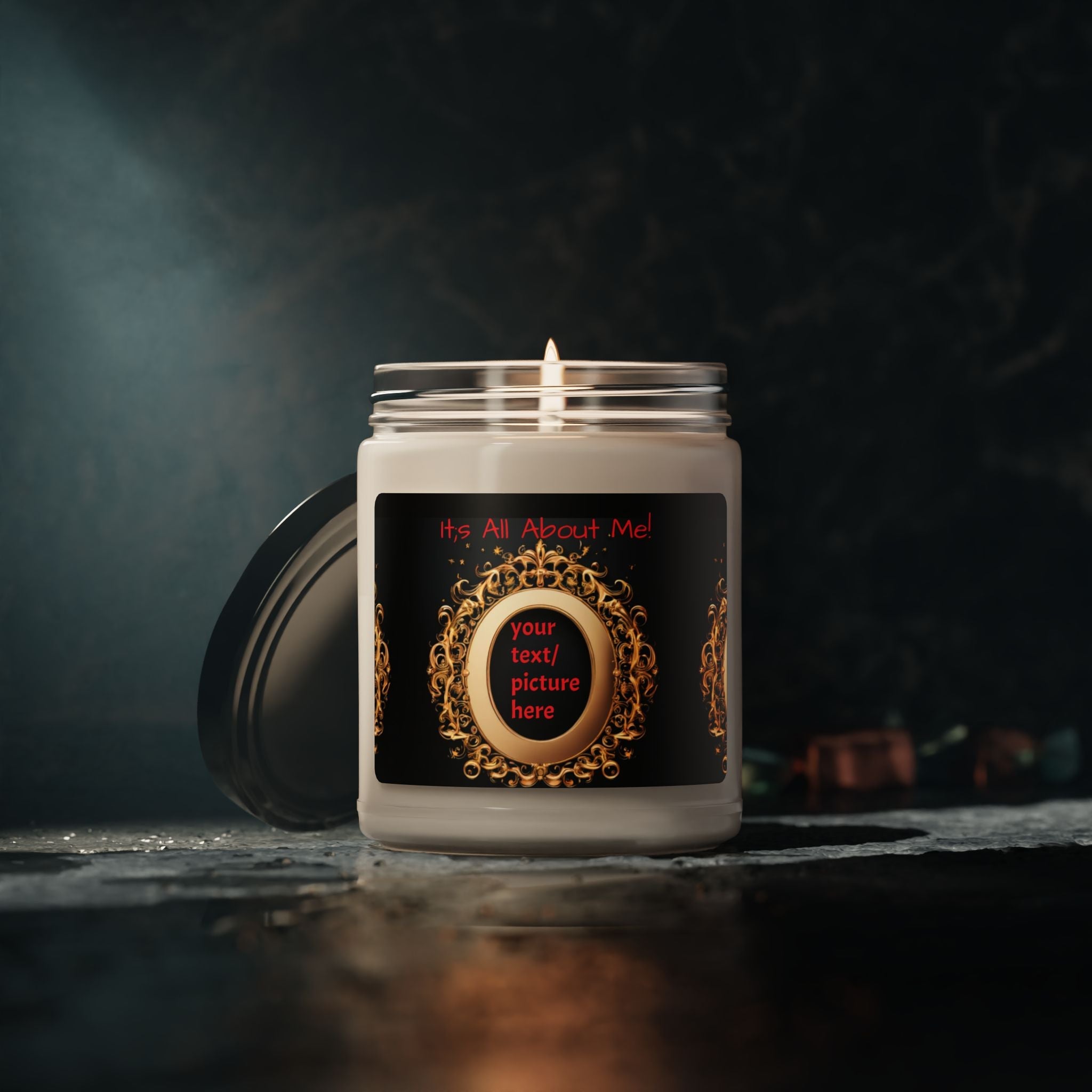 Its All About ME! Customizable Soy Candle - Personalizable 9oz Soy Candle with Elegant Frame Design - S-Mart Shop Smart Treasures
