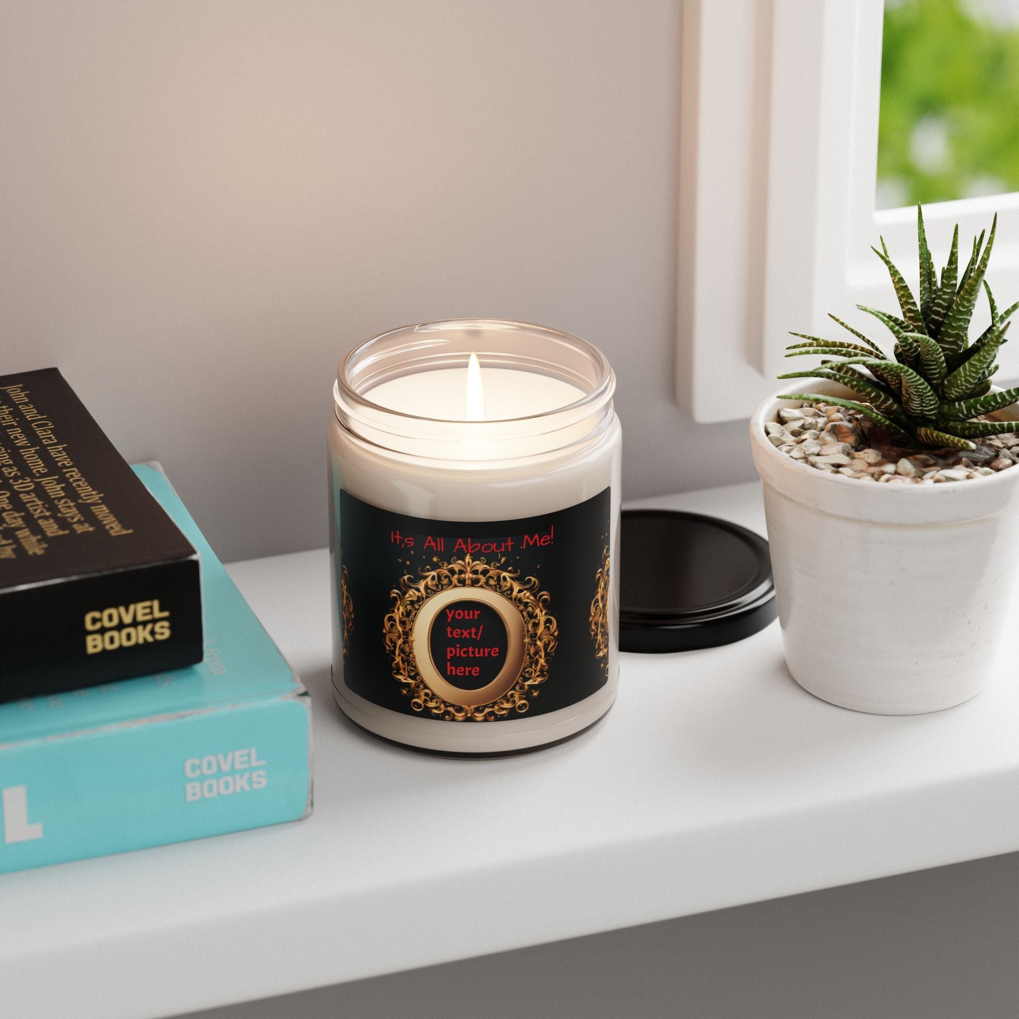 Its All About ME! Customizable Soy Candle - Personalizable 9oz Soy Candle with Elegant Frame Design - S-Mart Shop Smart Treasures