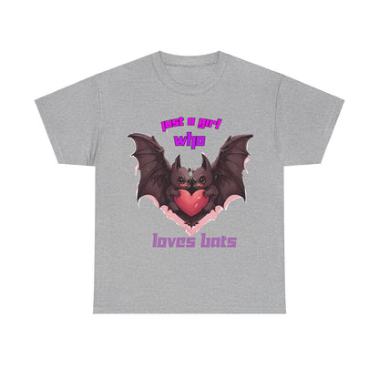 Just a Girl Who Loves Bats Unisex Heavy Cotton Tee - S-Mart Shop Smart Treasures