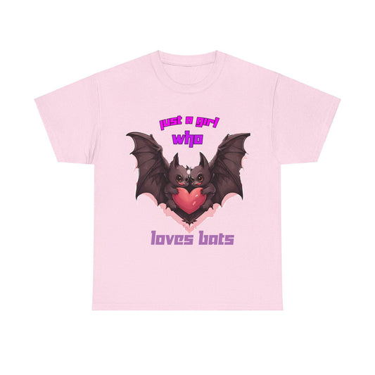 Just a Girl Who Loves Bats Unisex Heavy Cotton Tee - S-Mart Shop Smart Treasures