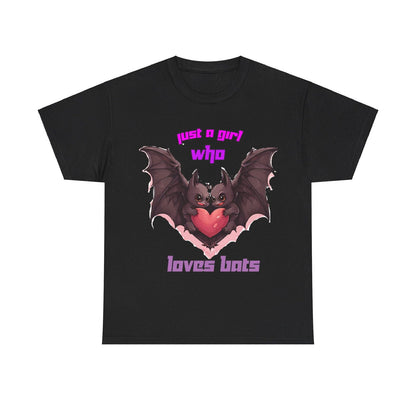 Just a Girl Who Loves Bats Unisex Heavy Cotton Tee - S-Mart Shop Smart Treasures
