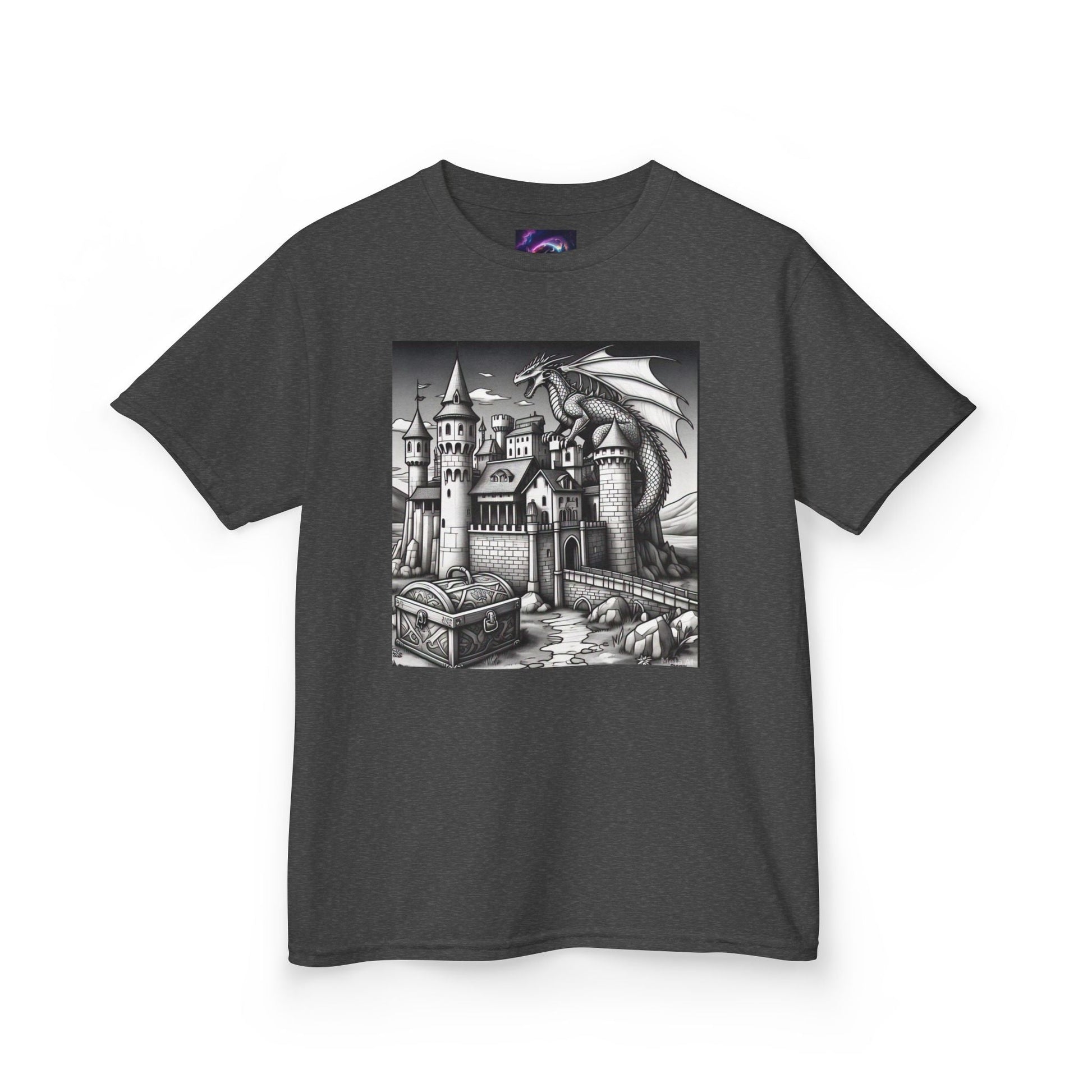 Kids Color Your Own Dragon Castle Tee - Fantasy Adventure Shirt for Imaginative Play - S-Mart Shop Smart Treasures