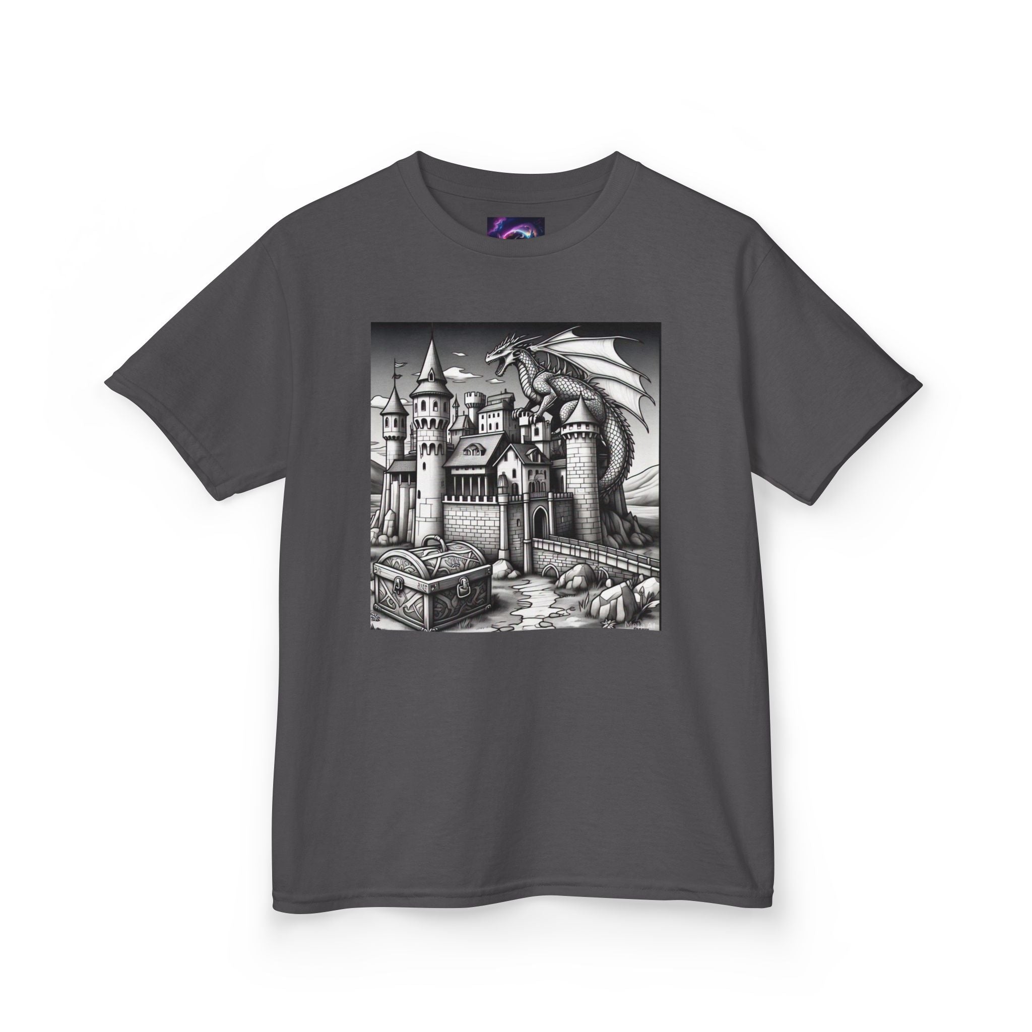 Kids Color Your Own Dragon Castle Tee - Fantasy Adventure Shirt for Imaginative Play - S-Mart Shop Smart Treasures