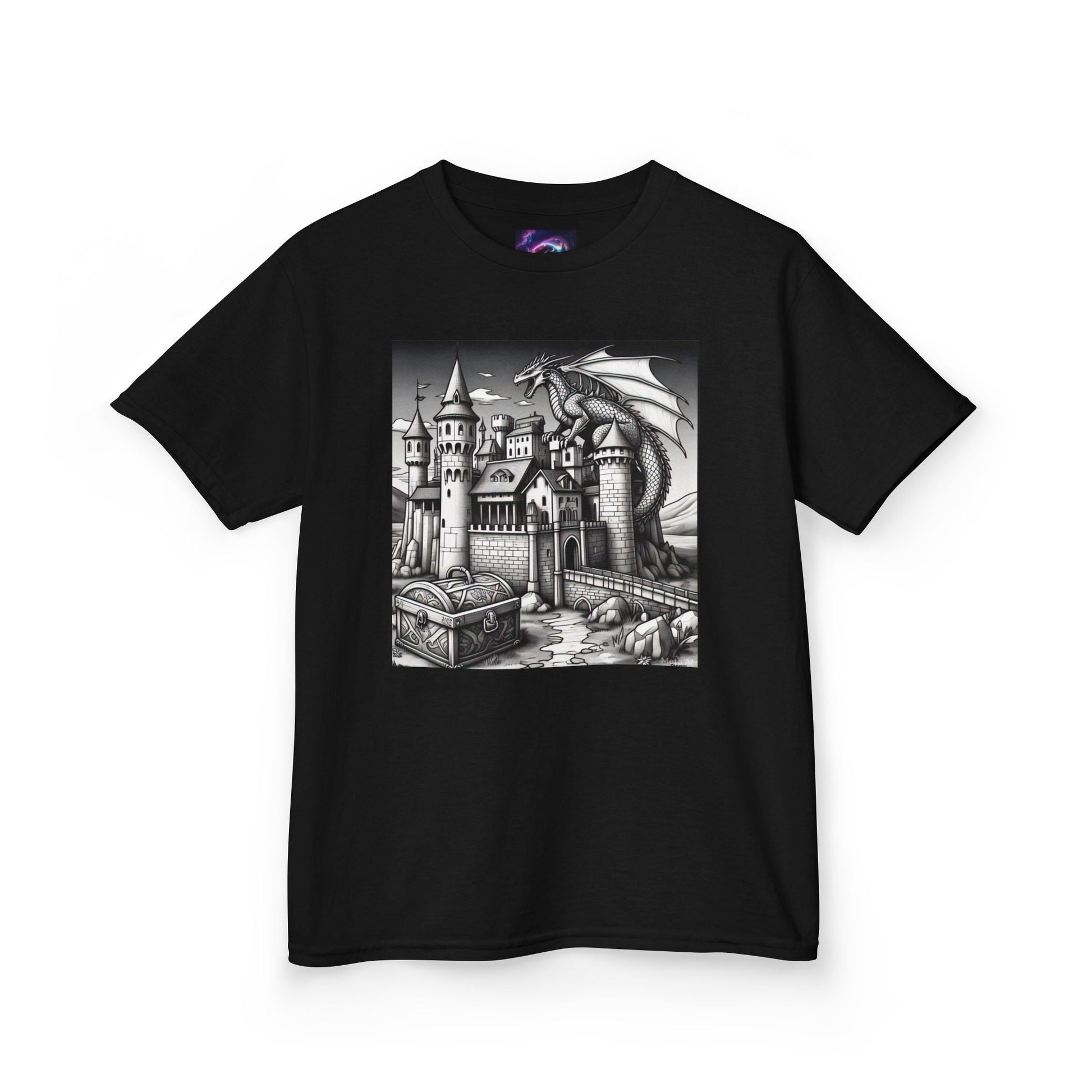 Kids Color Your Own Dragon Castle Tee - Fantasy Adventure Shirt for Imaginative Play - S-Mart Shop Smart Treasures